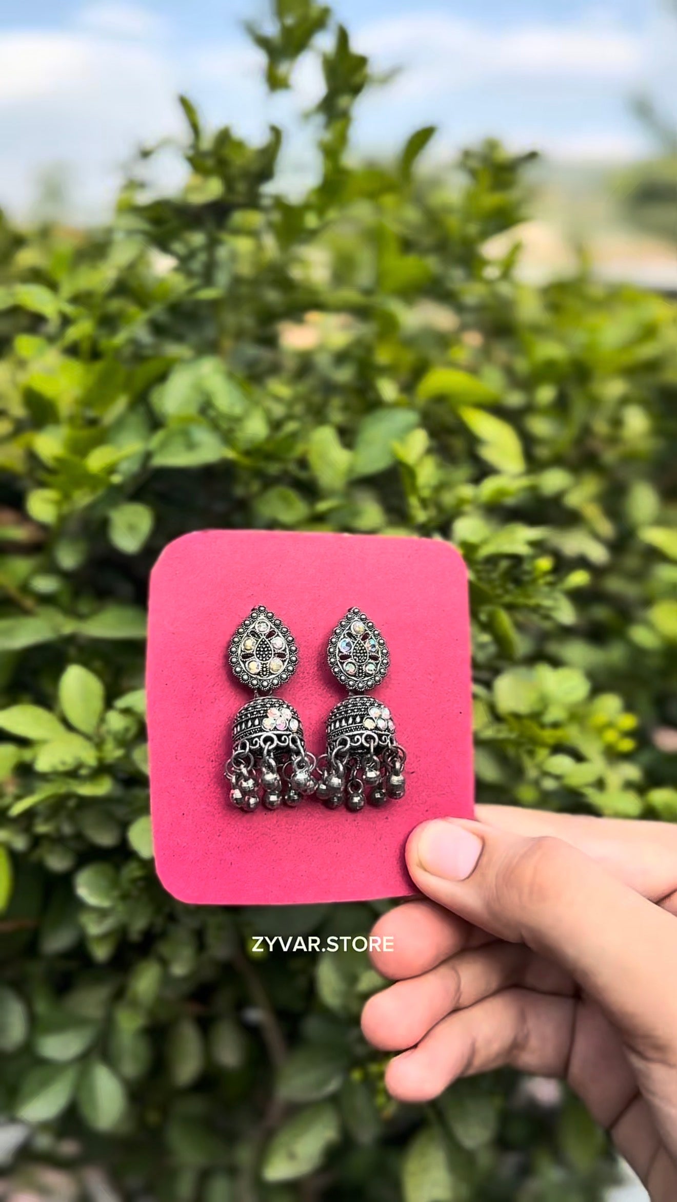 Antique Silver Jhumka Earrings – Style 2