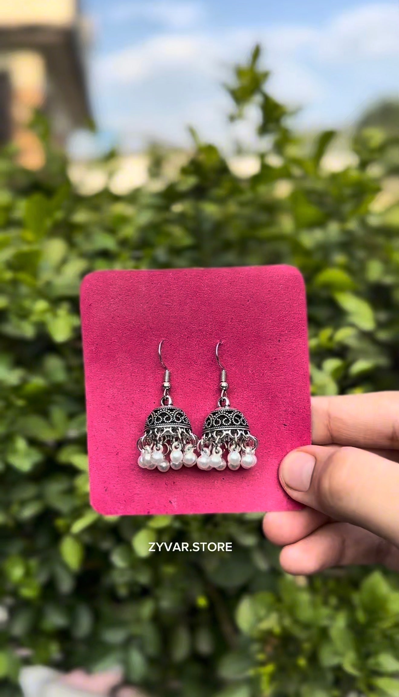 Antique Silver Jhumka Earrings – Style 6