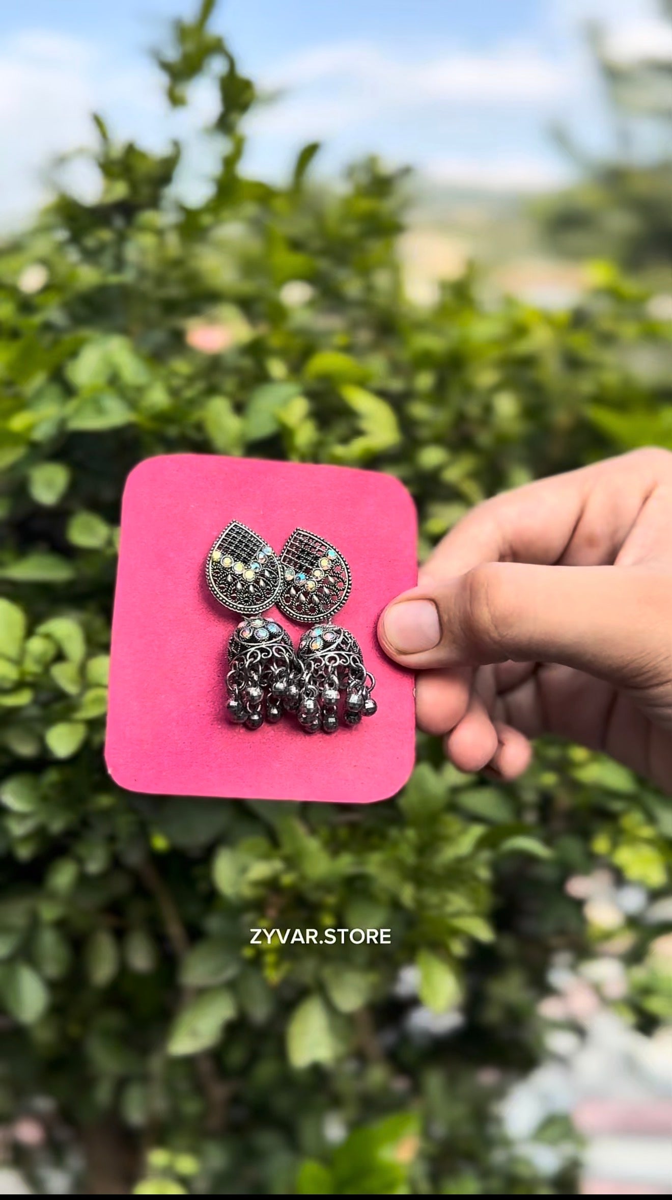 Antique Silver Jhumka Earrings – Style 1