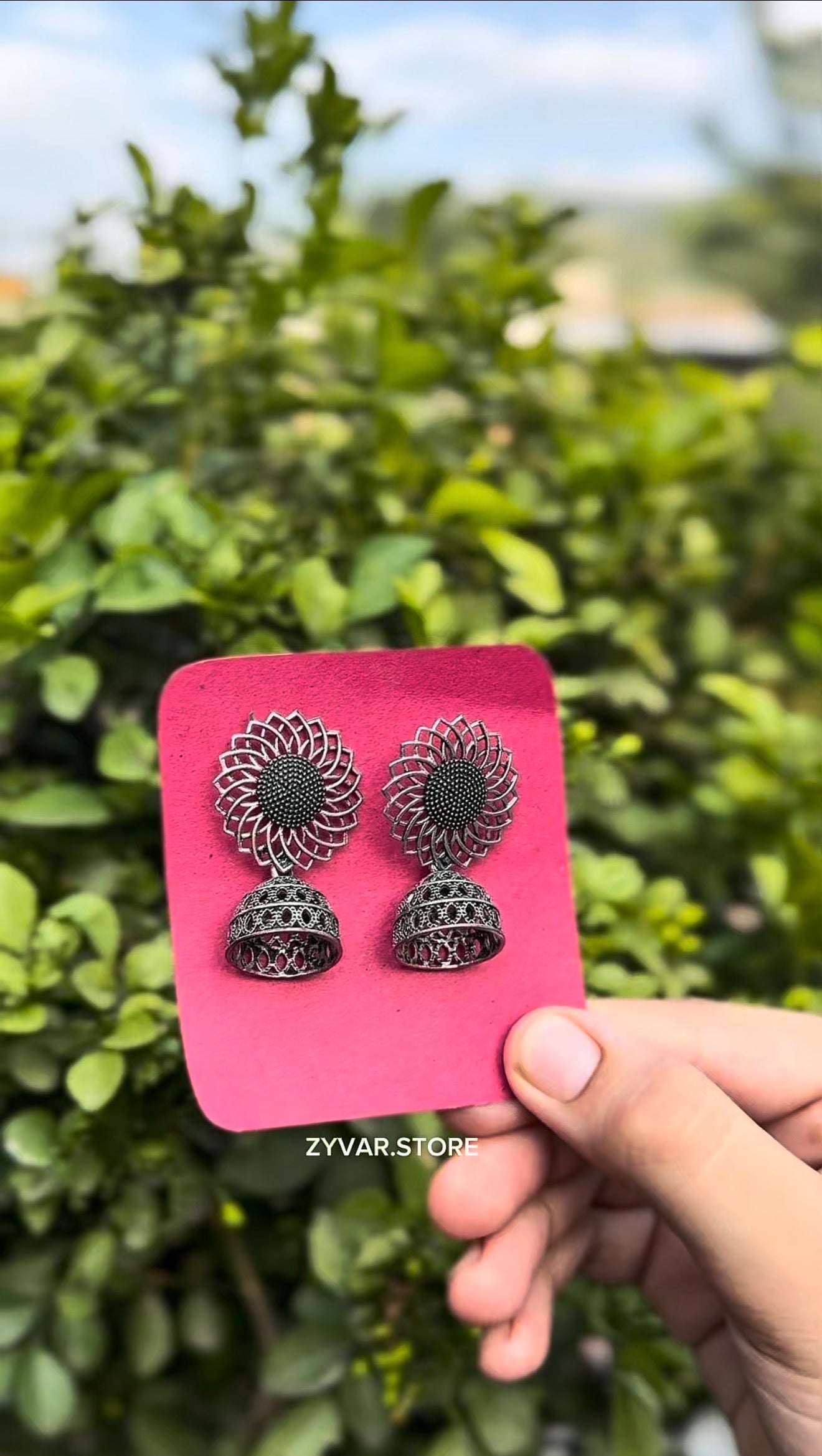 Antique Silver Jhumka Earrings – Style 4