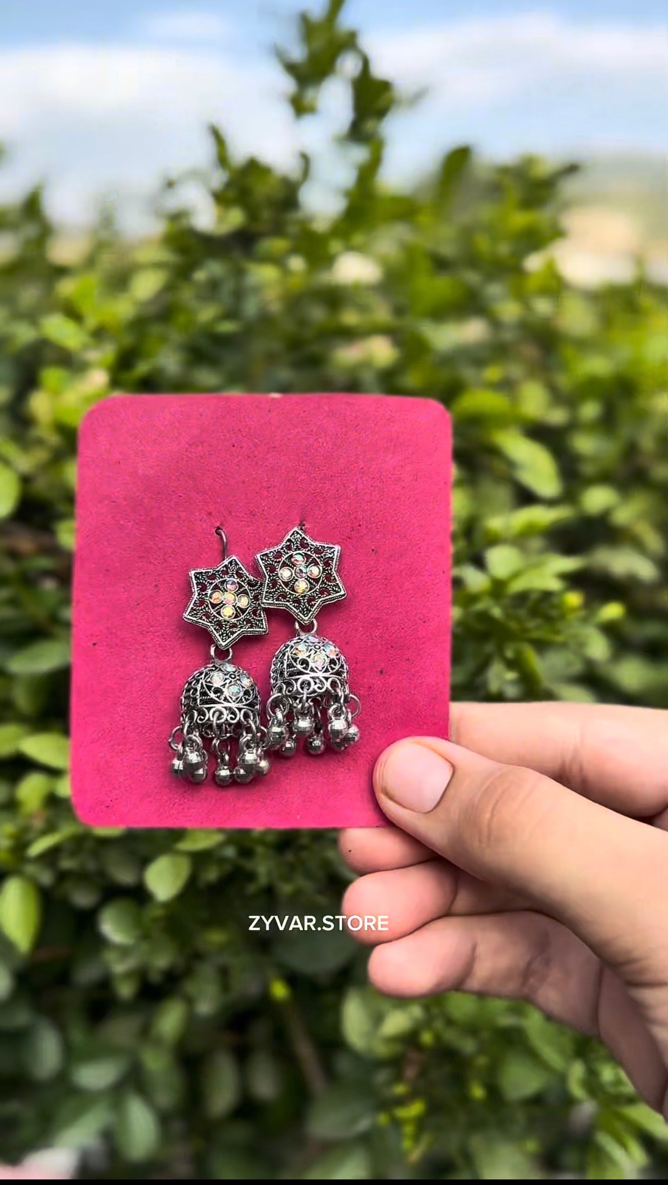 Antique Silver Jhumka Earrings – Style 5