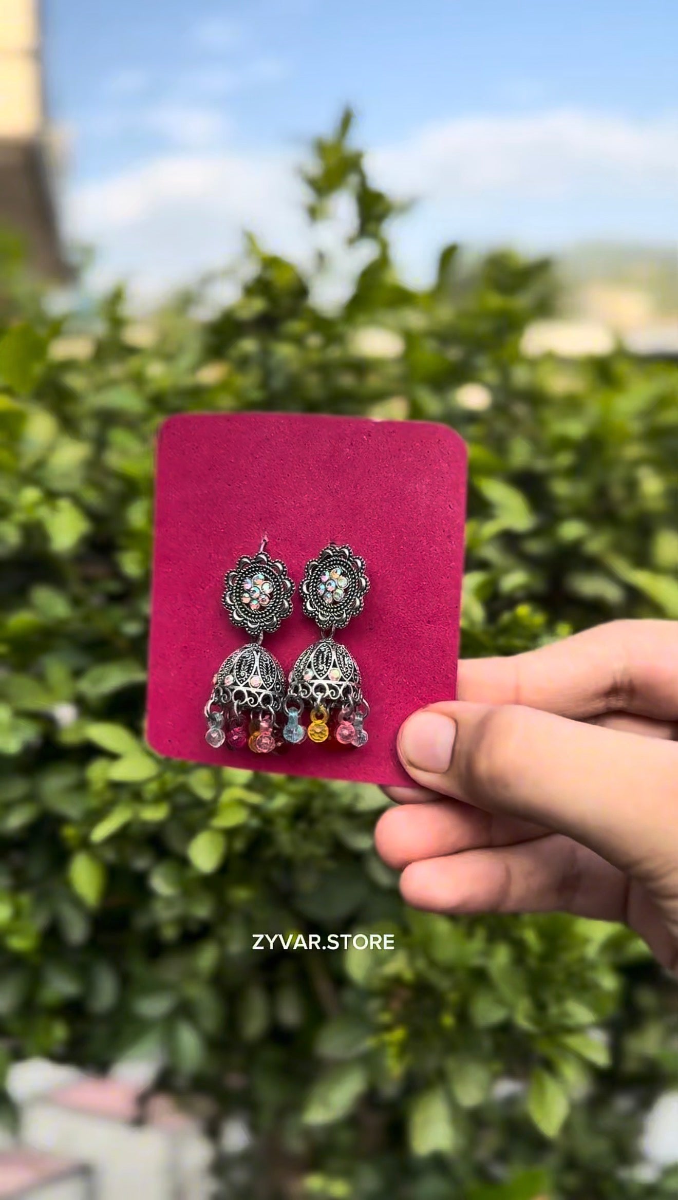 Antique Silver Jhumka Earrings – Style 8
