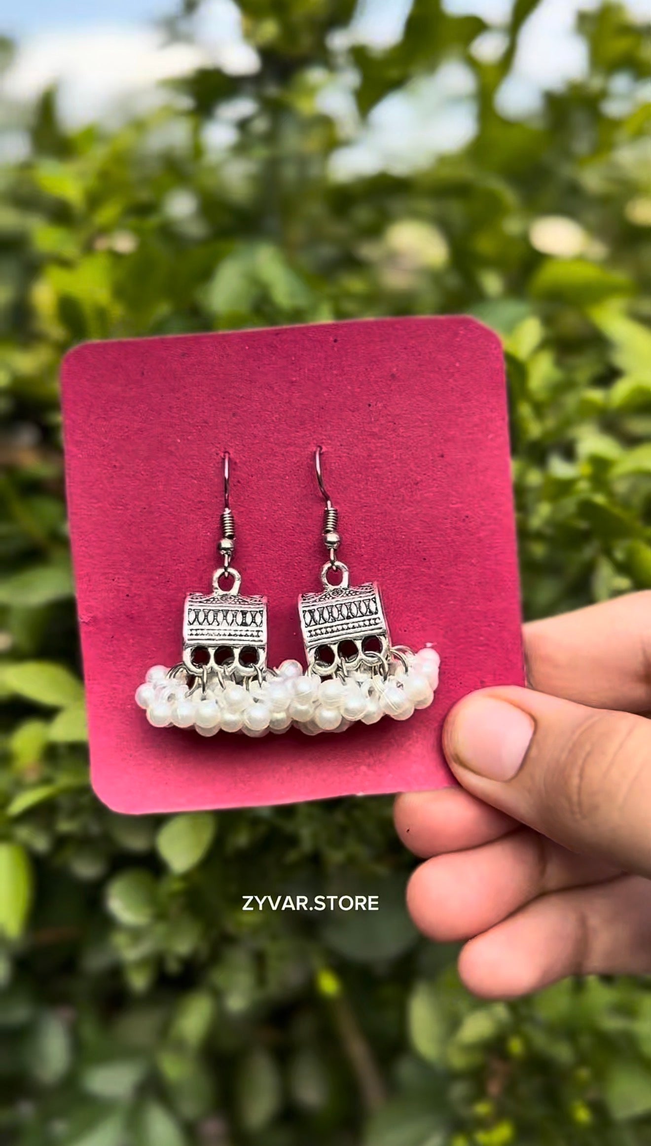 Antique Silver Jhumka Earrings – Style 10